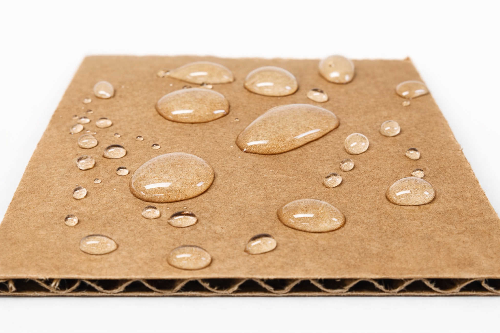 Wassertropfen auf Pappe